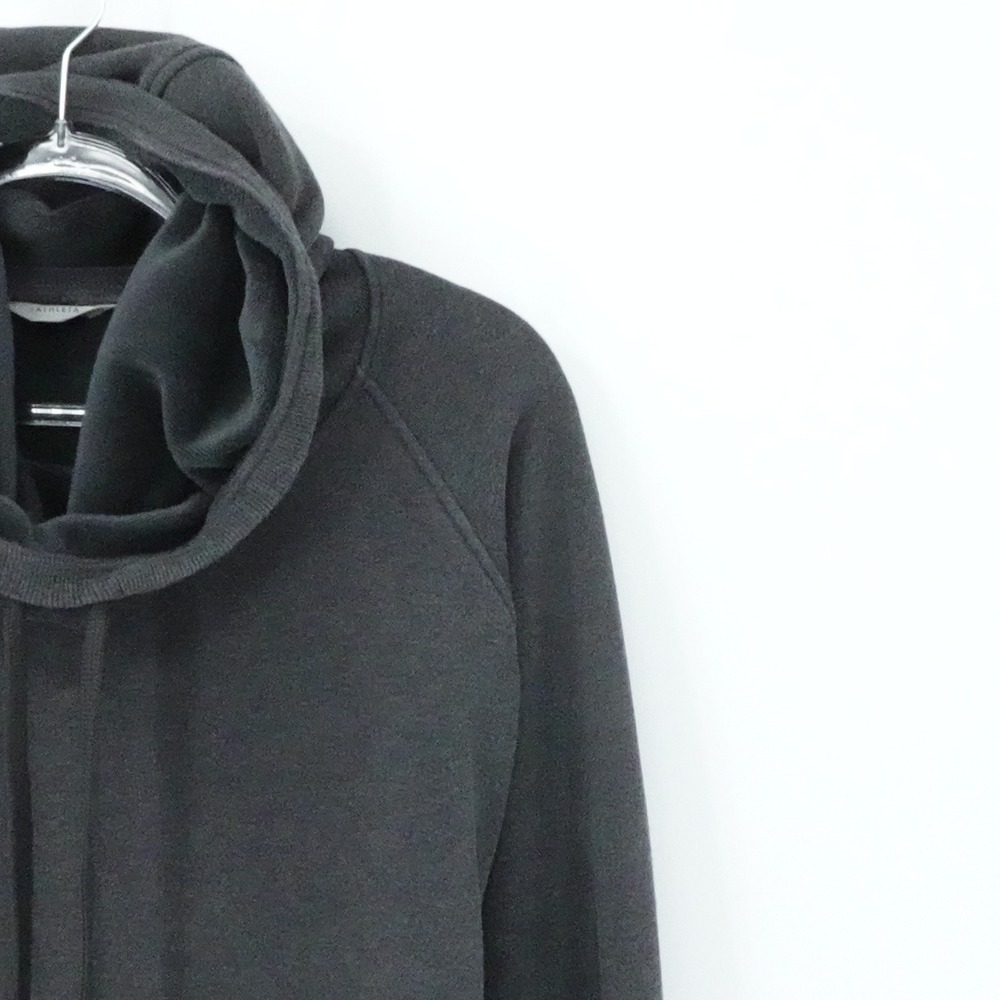 Athleta Hoodie Womens Small Charcoal Gray Funnel Neck Kangaroo Pocket - Picture 6 of 16